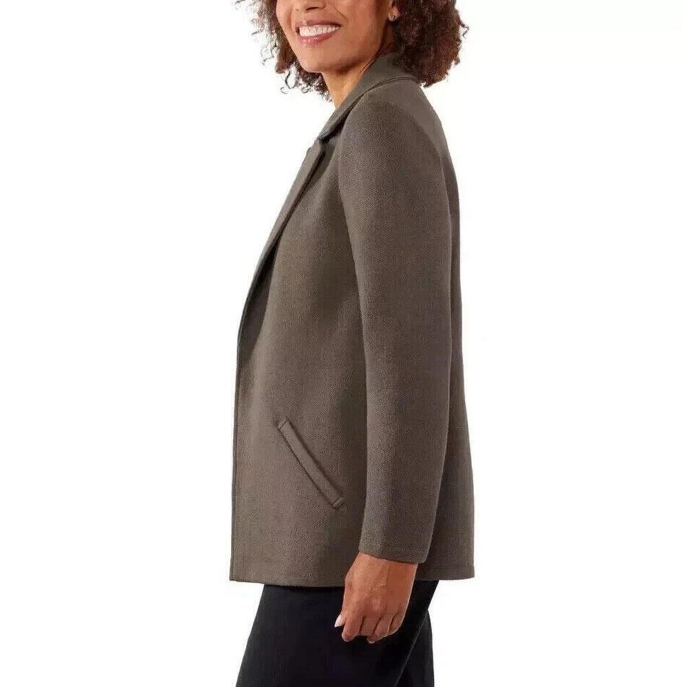Matty M Ladies' Knit Boyfriend Blazer, Pebble, Size L. AT - Picture 2 of 2